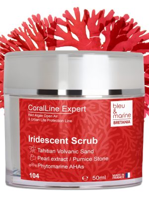 Exfoliante-50ml-facial-antiarrugas-104-CoralLine CoralLine Expert Exfoliante Iridiscente con Arena Volcánica de Tahití, Algas Rojas y Perlas (Ref.104)