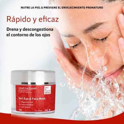 CoralLine Expert Mascarilla Anti Fatiga de Algas Rojas 3en1: Reafirmante, Descongestionante y Reparadora   (Ref. 106)