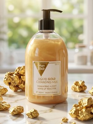 Oligo Elixir Oro Líquido Leche Desmaquillante Satinante de Oro waterproof (ref. OE101) 500ml Oligo Elixir Oro Líquido Leche Desmaquillante Satinante de Oro waterproof (ref. OE101) 500ml