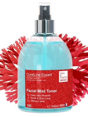 Tonico-facial-500ml-limpiador-revitalizante-natural-algas-rojas-CoralLine-103 CoralLine Expert Tónico Facial Limpiador y Revitalizante con Algas Rojas y Lotus Azul y Blanco (Ref.103)