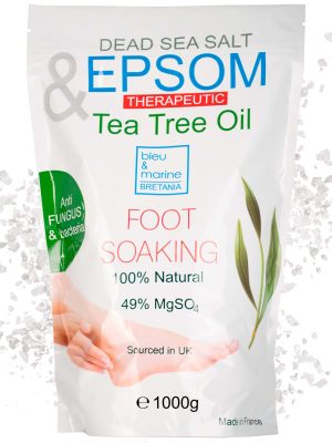 exfoliante epsom y arbol del te cuidado uñas, manos y pies