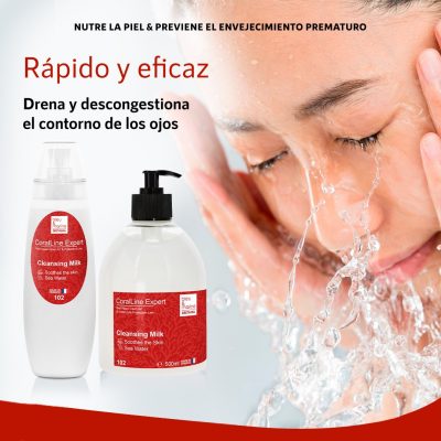 CoralLine Expert  Leche Limpiadora 3en1 con Algas Rojas: Desmaquillante, Limpiador y Oxigenante (Ref.102)