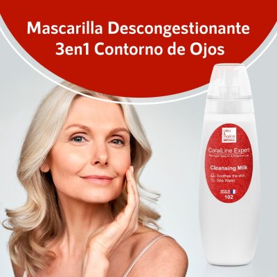 CoralLine Expert  Leche Limpiadora 3en1 con Algas Rojas: Desmaquillante, Limpiador y Oxigenante (Ref.102)