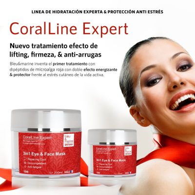 CoralLine Expert Mascarilla Anti Fatiga de Algas Rojas 3en1: Reafirmante, Descongestionante y Reparadora   (Ref. 106)